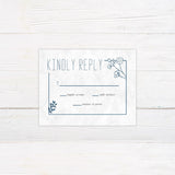 Blue Botanical Invitations - goprintplus