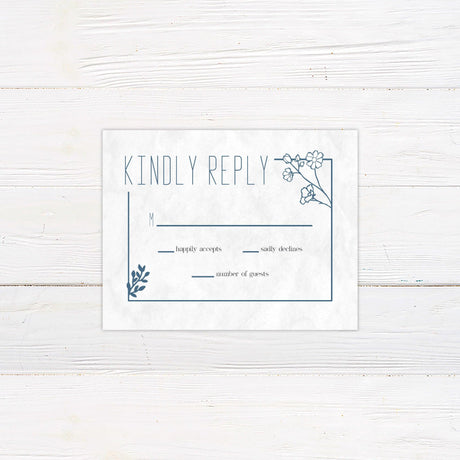 Blue Botanical Invitations - goprintplus