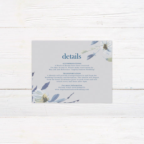 Blue Botanical Watercolor Details Cards - goprintplus