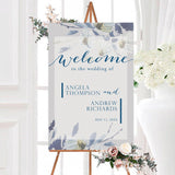 Blue Botanical Watercolor Invitations - goprintplus