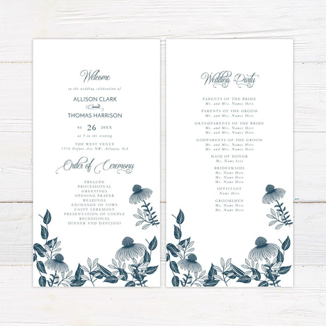 Blue Coneflower Invitation - goprintplus