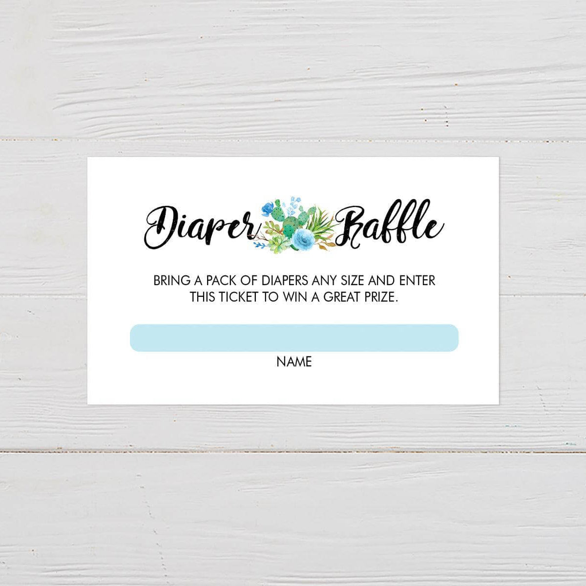 Blue Cacti Diaper Raffle – Go Print Plus