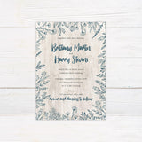 Blue Floral Frame Invitations - goprintplus