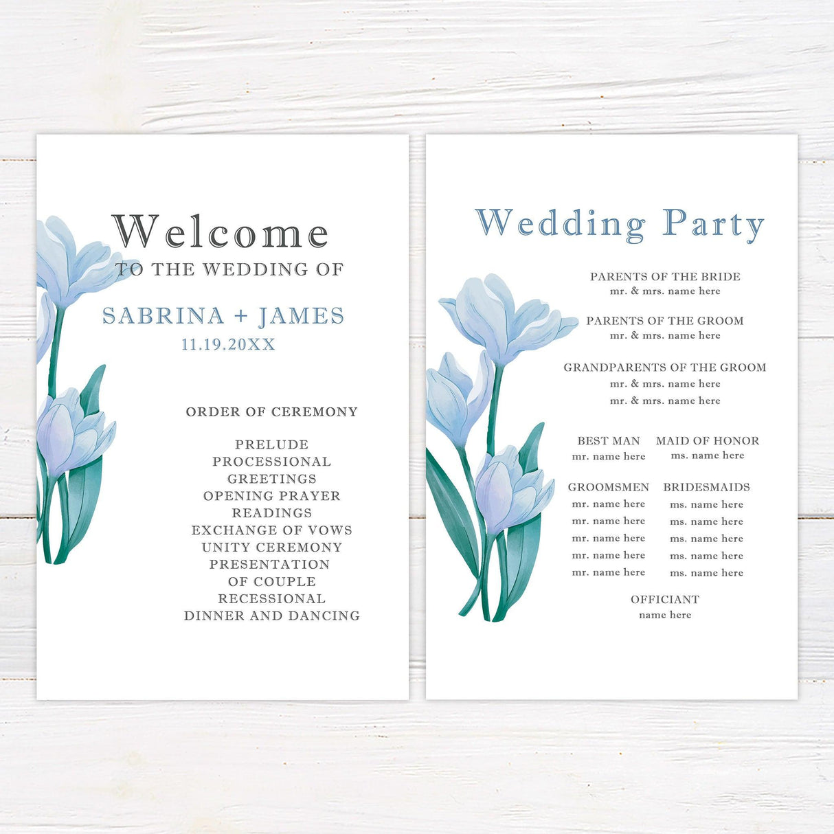 Blue Lily Invitations - goprintplus