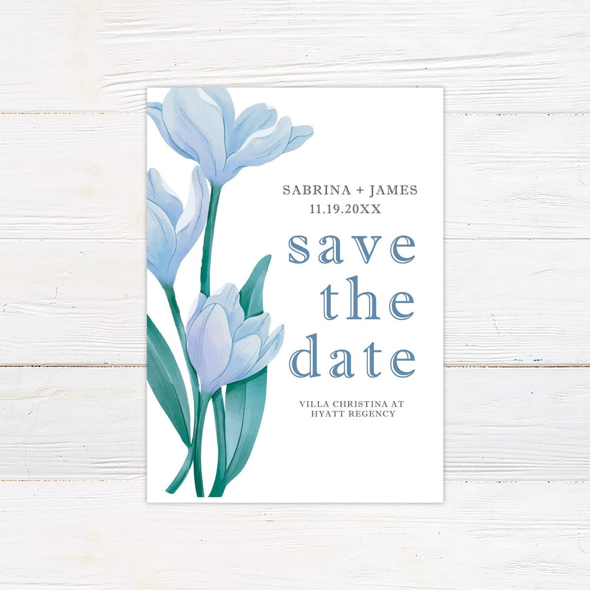 Blue Lily Invitations - goprintplus