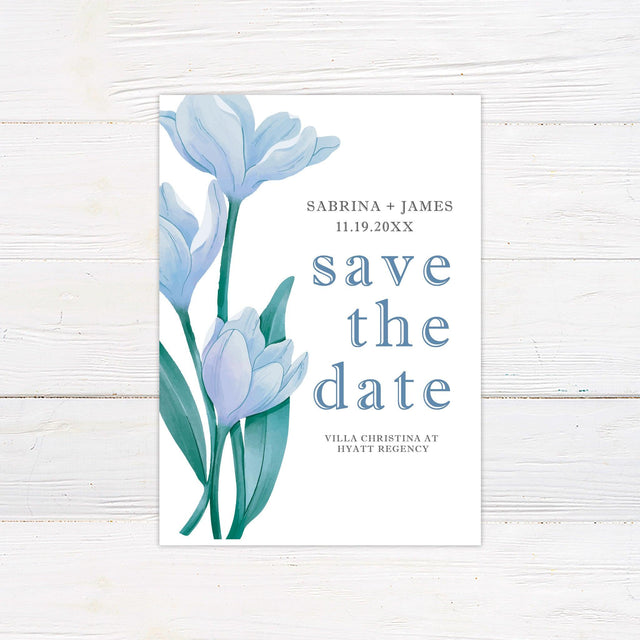 Blue Lily Save The Date - goprintplus