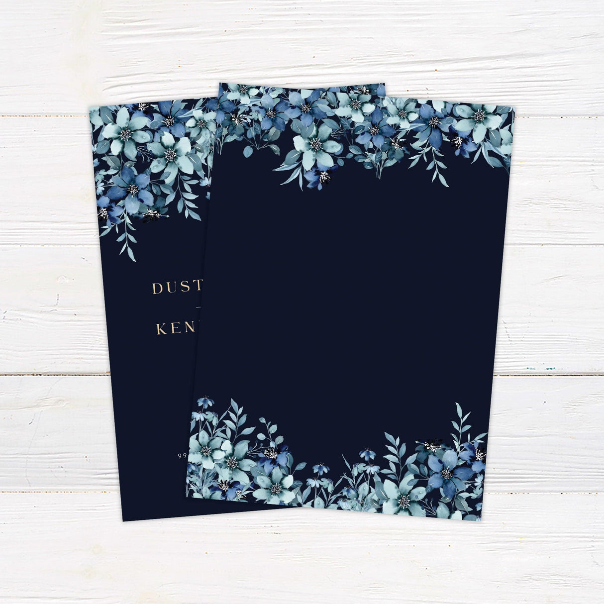 Blue Floral Top Invitations - goprintplus