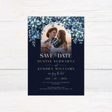 Blue Floral Top Invitations - goprintplus