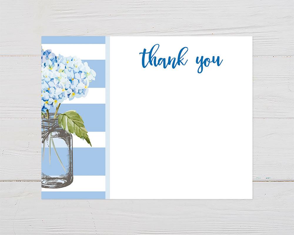 Blue Hydrangeas Thank You Card - goprintplus