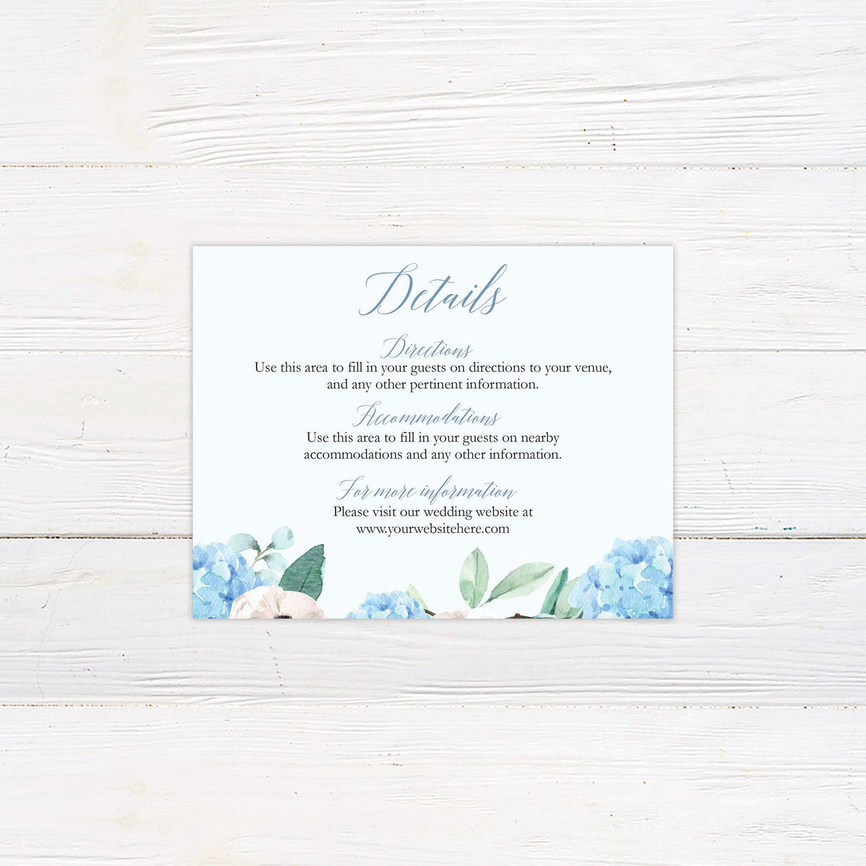 Blue Hydrangea Details Cards - goprintplus