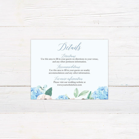 Blue Hydrangea Details Cards - goprintplus