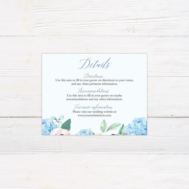 Blue Hydrangea Details Cards - goprintplus