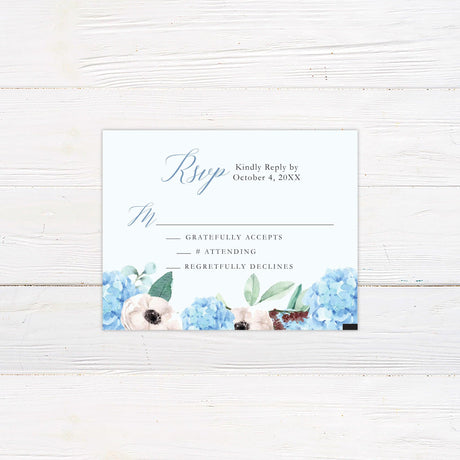 Blue Hydrangea Invitations - goprintplus