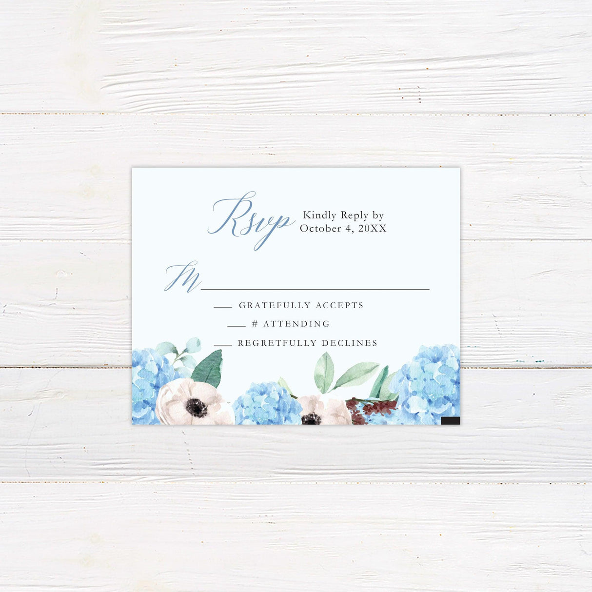 Blue Hydrangea RSVP - goprintplus