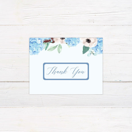 Blue Hydrangea Thank You Card - goprintplus