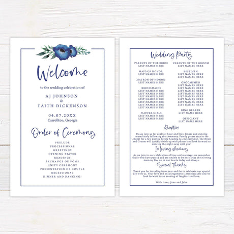 Blue Poppy Invitations - goprintplus