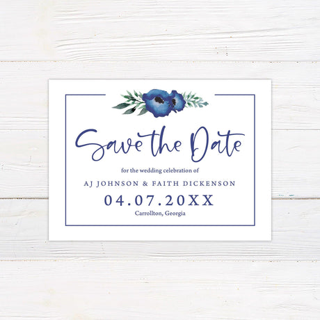 Blue Poppy Invitations - goprintplus