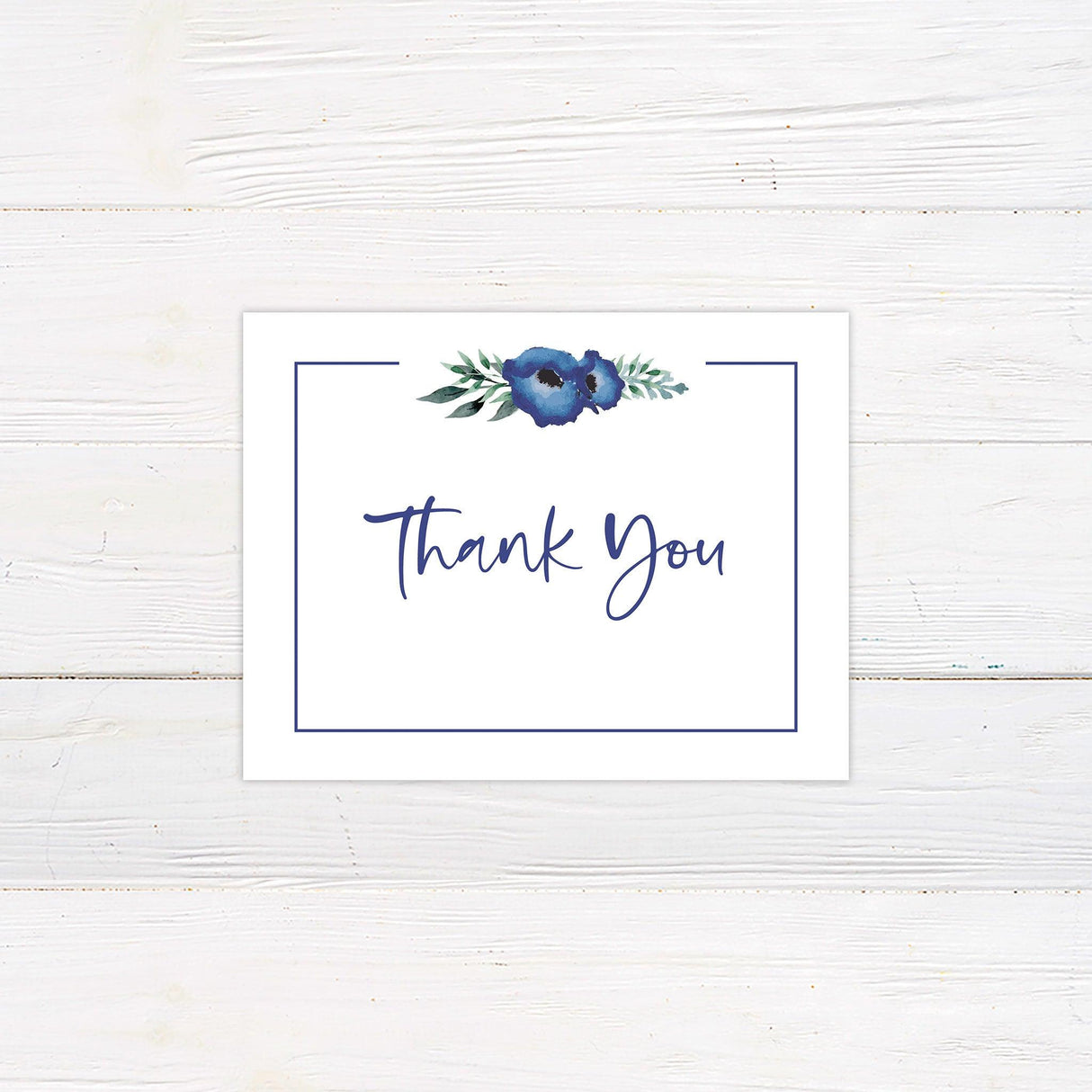 Blue Poppy Thank You Card - goprintplus