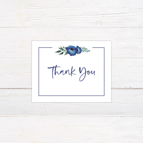 Blue Poppy Thank You Card - goprintplus