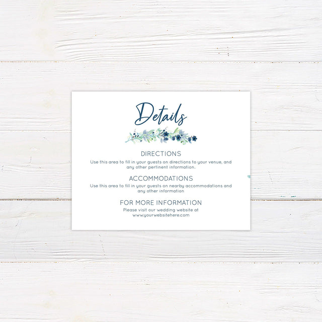 Blue Romance Details Cards - goprintplus