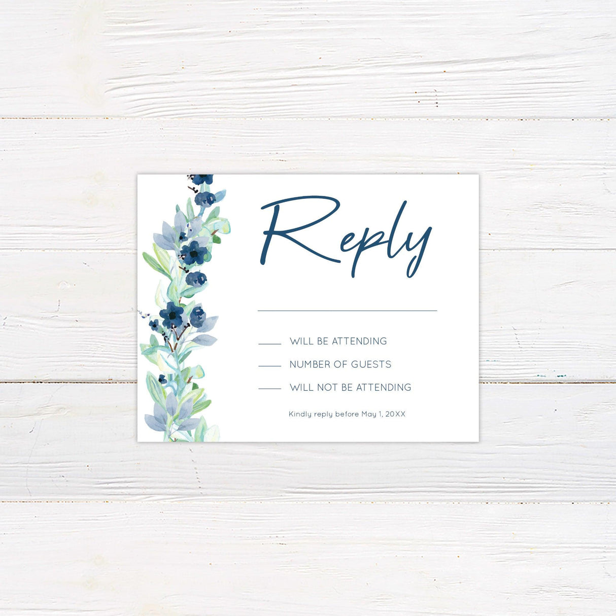 Blue Romance Invitations - goprintplus