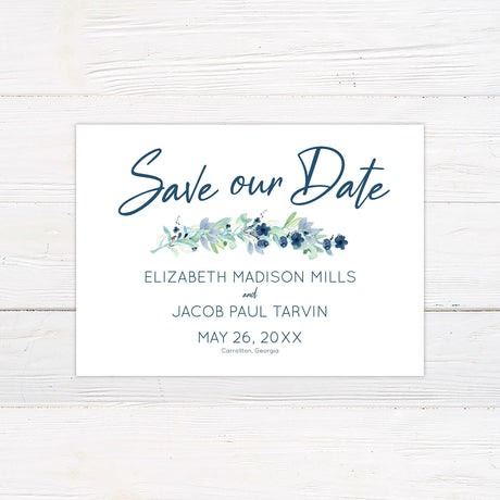 Blue Romance Invitations - goprintplus