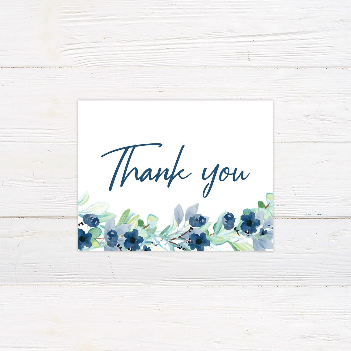 Blue Romance Thank You Card - goprintplus