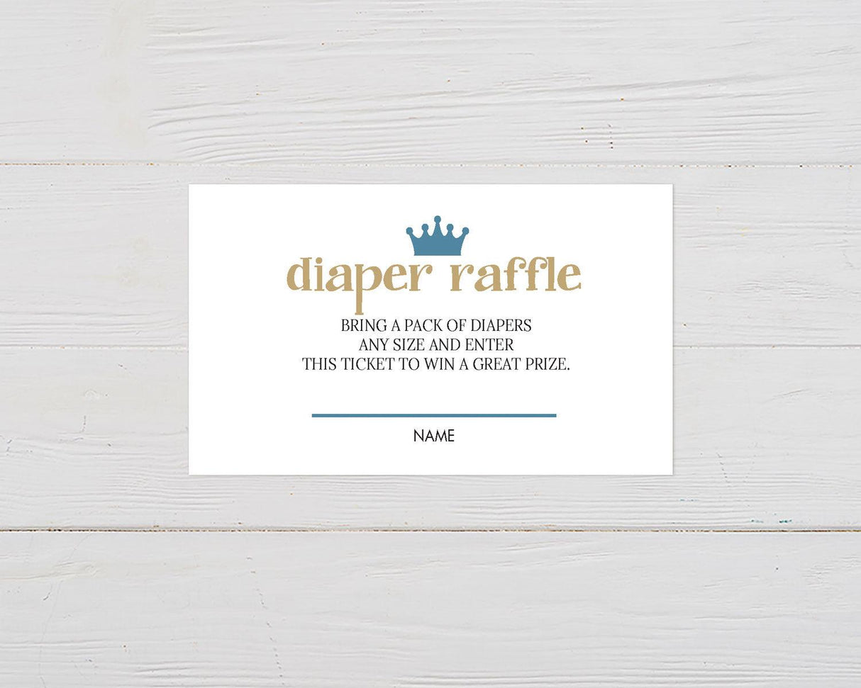 Blue Crown Diaper Raffle Ticket - goprintplus