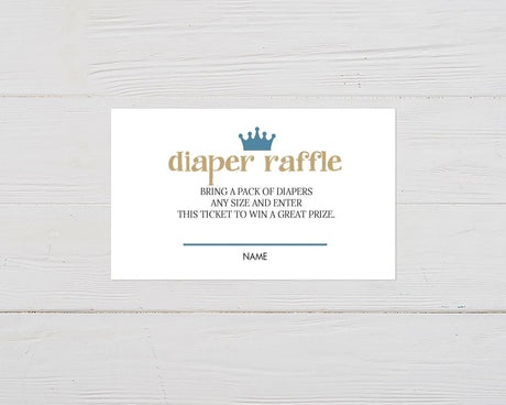 Blue Crown Diaper Raffle Ticket - goprintplus