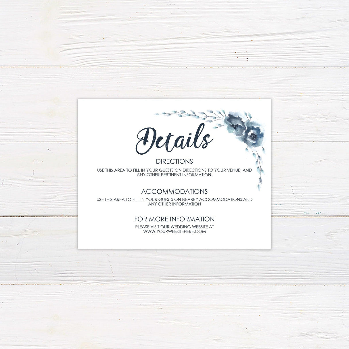 Blue Rose Details Cards - goprintplus