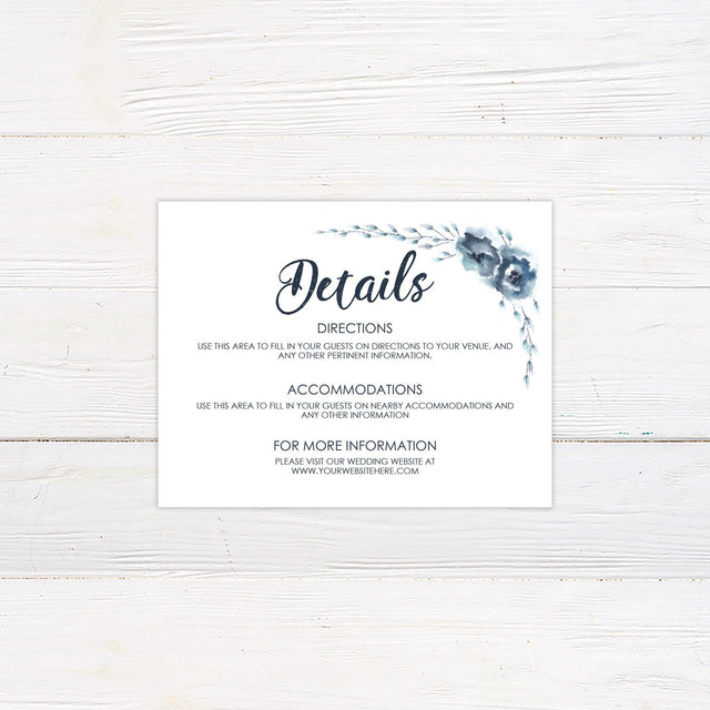 Blue Rose Details Cards - goprintplus