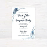 Blue Rose Invitation - goprintplus