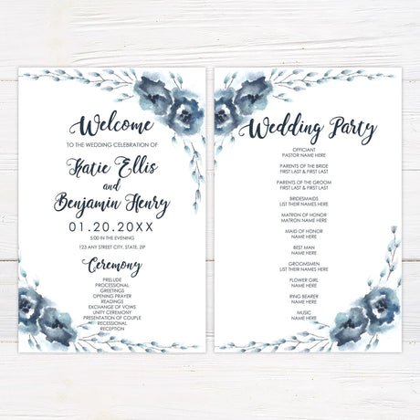 Blue Rose Invitation - goprintplus