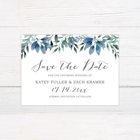 Watercolor Leaves Save The Date - goprintplus