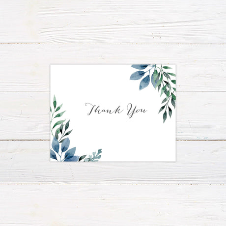 Watercolor Leaves Thank You Card - goprintplus