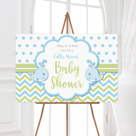 Blue Whales Baby Shower - goprintplus