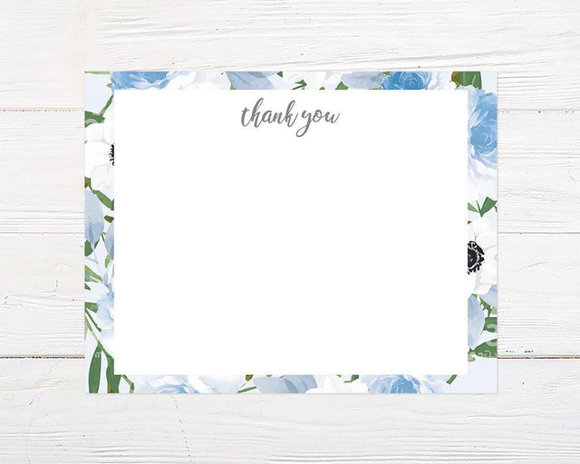 Blue Wreath Thank You Card - goprintplus