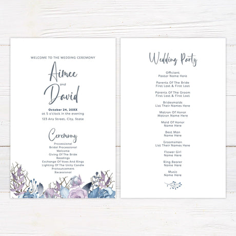 Blue and Lilac Invitations - goprintplus