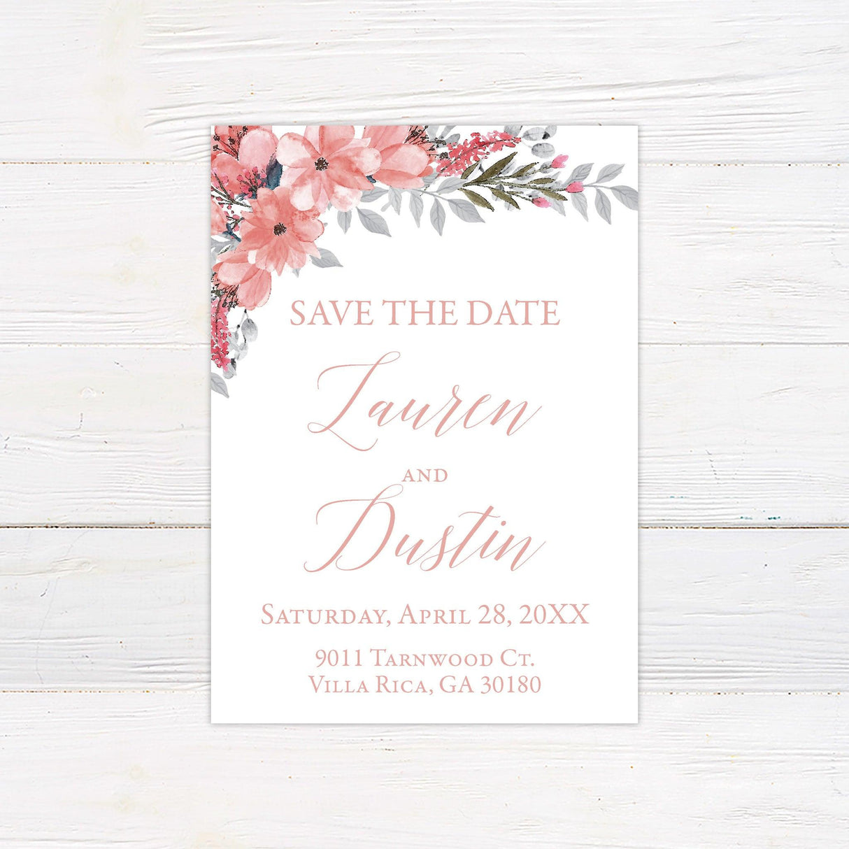 Blush Blooms Invitations - goprintplus