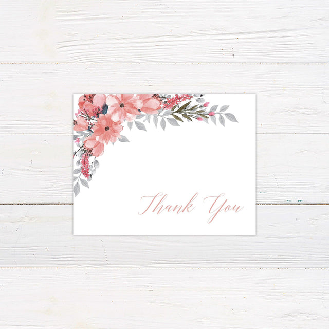 Blush Blooms Thank You Card - goprintplus