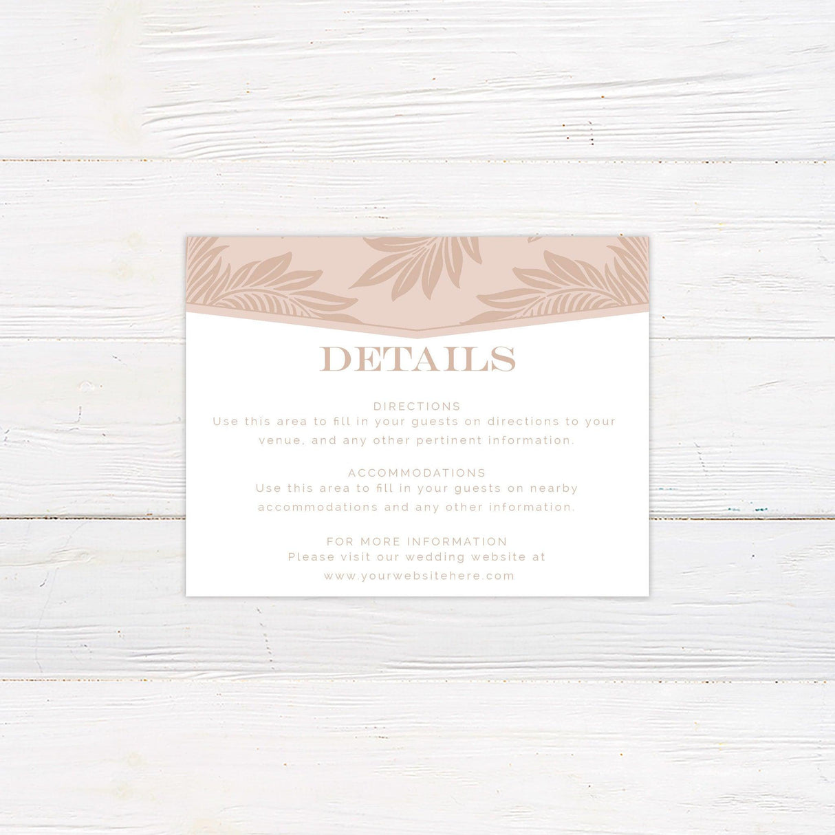 Blush Botanical Details Cards - goprintplus