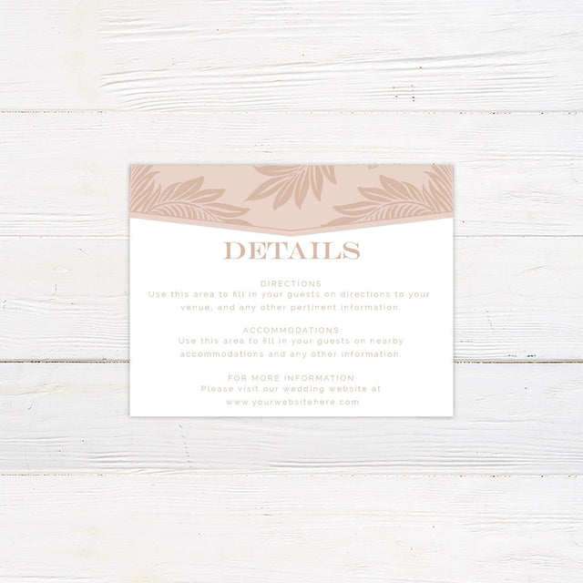 Blush Botanical Details Cards - goprintplus