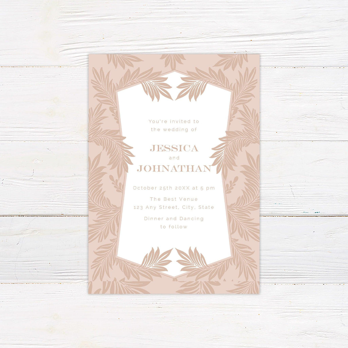 Blush Botanical Invitations - goprintplus