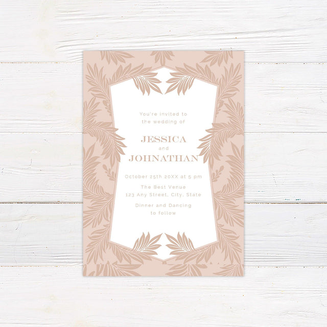 Blush Botanical Invitations - goprintplus