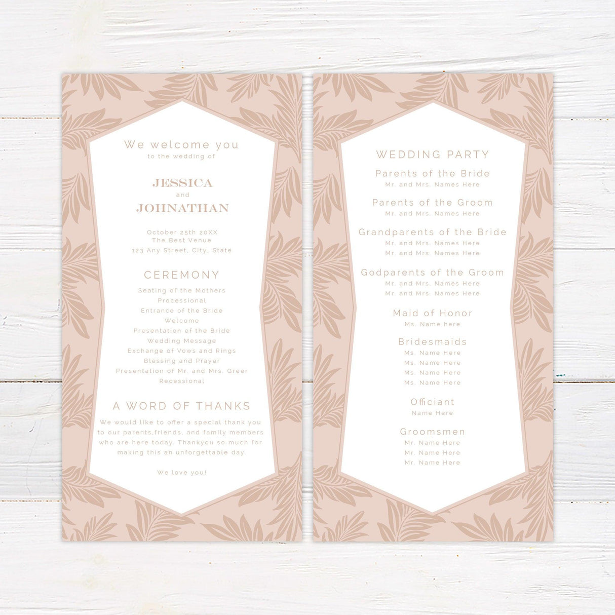 Blush Botanical Invitations - goprintplus