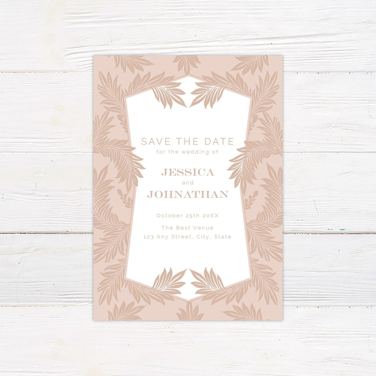 Blush Botanical Invitations - goprintplus