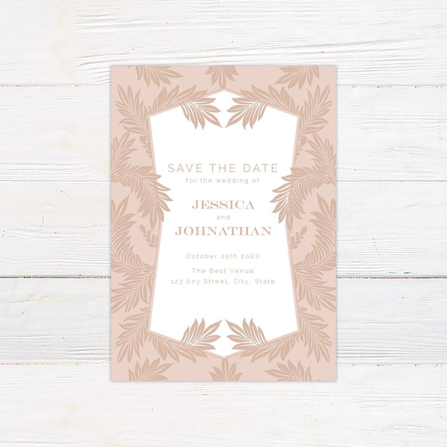 Blush Botanical Save The Date - goprintplus