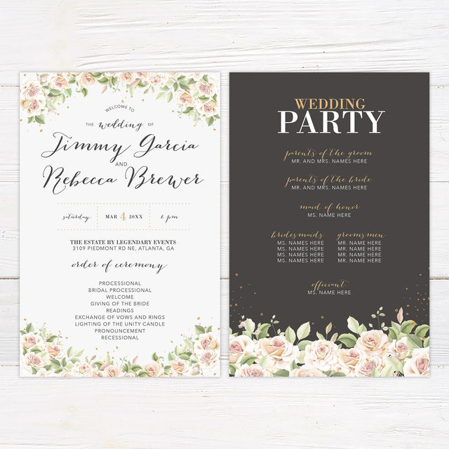 Blush Pink Roses Program - goprintplus