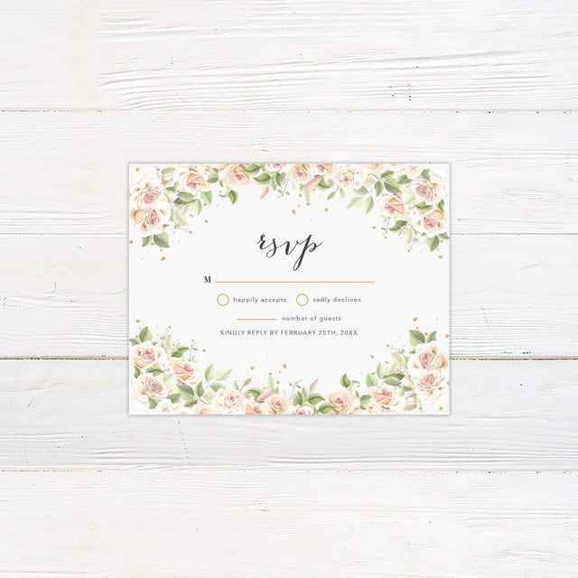 Blush Pink Roses RSVP - goprintplus