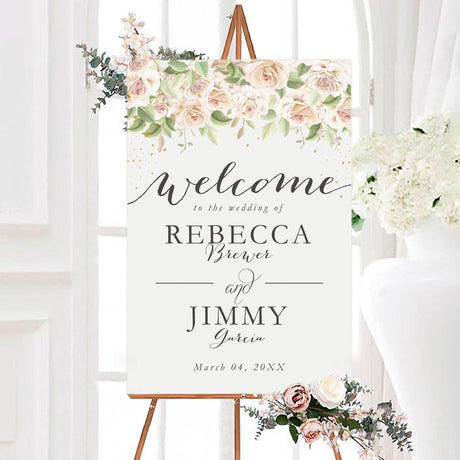 Blush Pink Roses Sign - goprintplus